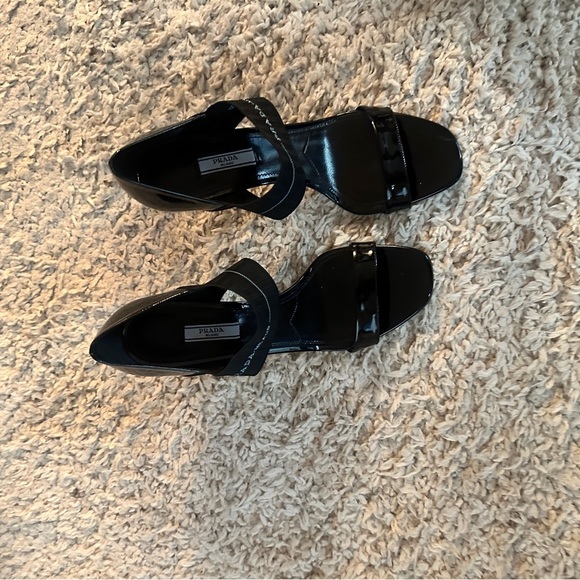 PRADA Black Patent Leather Peep Toe Pumps - Picture 12 of 12